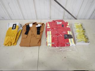 (1) Pair Of Westex IFR Workwear Size 48 Coveralls C/w (1) Pair Of IFR Workwear Size 48-50 Bibs, (3) Pairs Of BDG Size Large Welding Gloves And (1) Pack Of Safety Glasses w/ Amber Lens *Unused*