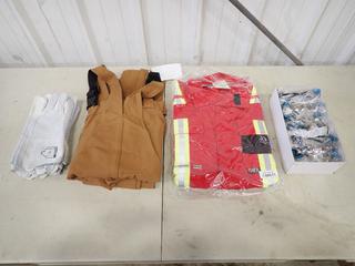 (1) Pair Of Westex IFR Workwear Size 48 Coveralls C/w (1) Pair Of IFR Workwear Size 48-50 Bibs, (4) Pairs Of Endura Size Large Gloves And Qty Of Safety Glasses w/ Mirror Lens *Unused*