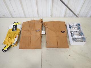 (2) Pairs Of IFR Workwear Size 52-54 Bibs C/w (3) Pairs Of BDG Size Large Welding Gloves And Qty Of Safety Glasses w/ Mirror Lens *Unused*