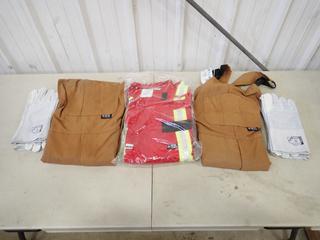 (1) Pair Of IFR Workwear Size 48 Coveralls C/w (2) Pairs Of IFR Workwear Size 48-50 Bibs And (6) Pairs Of Endura Size Large Gloves