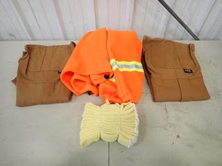 (2) Pairs Of IFR Workwear Size 48-50 Bibs C/w (1) Apparel Solutions Size XLR Zip Up Fleece And Kevlar Wristlets