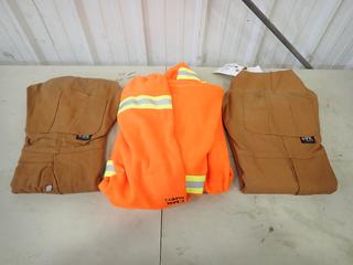 (2) Pairs Of IFR Workwear Size 48-50 Bibs C/w Apparel Solutions Size MR Zip Up Fleece