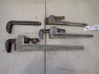 Ridgid 24in Pipe Wrench C/w 18in Aluminum Pipe Wrench, 36in Aluminum Pipe Wrench And Ridgid Replacement Hook Jaw