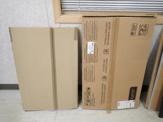 Qty Of (3) 24in X 36in Unused Whiteboards C/w (1) 24in X 36in Cork Board