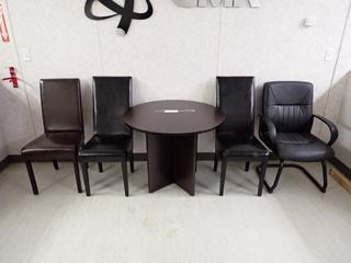 Qty Of (4) Chairs C/w Round Table 