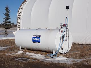 2012 Westeel 4530L Cap. Double Wall Fuel Storage Tank 146in X 49in X 49in C/w Fill-Rite FR4210D 20GPM 12V DC Pump, GPI FM-530 Fuel Meter, Hose And Nozzle. SN 671201766