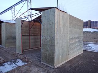 12ft X 12ft X 116in Steel Frame Plywood Storage Shed *Note: Plywood Missing On Roof*