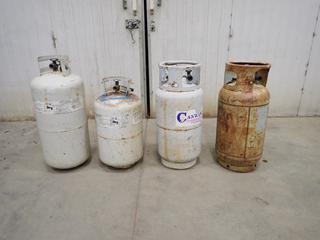 Qty Of (3) 30lb And (1) 25lb Propane Tanks *Note: May Require Recertification*