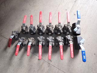 Qty Of Assorted 1in, 3/4in And 2in 2000PSI Ball Valves