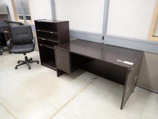 5ft X 30in X 29 1/2in Office Desk C/w Bookcase And Task Chair