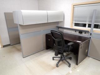 (2) 5ft X 30in X 29 1/2in Office Desks C/w Task (2) Chairs And Cubicle