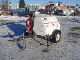 2012 Magnum Model MLT4060K 6KW 240V S/A Tow Behind Light Tower C/w Kubota Model D1005 Diesel Engine, Pancake Model 201CSA5411 Synchronous AC Generator, Pintle Hitch, (4) Lights And ST175/80 D13 Tires. Showing 5908hrs. VIN 5AJLS1415CB218766 *Note: Missing (1) Glass Cover And (1) Light Bulb*