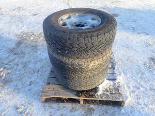 Qty Of (3) General Grabber AT2 LT265/70 R17 Tires w/ 8-Stud Rims