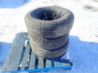 (1) Wild Country LT245/75 R16 Tire C/w (1) Firestone Wilderness P265/70 R16 Tire w/ 6-Stud Rim And (1) Constancy LY188 ST255/80 R16 Tire w/ 8-Stud Rim