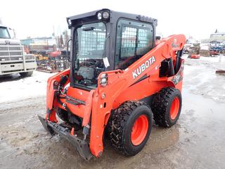 2019 Kubota Model SSV75 Skid Steer C/w Kubota Model V3307-CR-T-EFD2 3.3L Diesel Engine, Hydraulic Q/A, Aux Hyd, 2-Spd, ISO Steering Pattern, A/C, Heater, 2690lb Rated Operating Cap. And 12 X 16.5 NHS Tires. Showing 2064hrs. SN 24337.