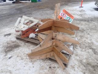 Qty Of Barricade Stands C/w Bases To Fit 4X4 Wood Posts*