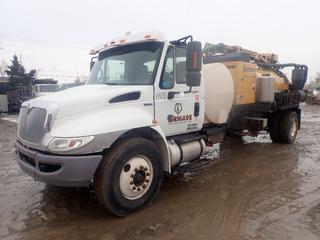 2009 International Durastar 4300SBA 4X2 Vac Truck, S/A C/w MAXXFORCE Diesel Engine, 33,000lb GVWR, A/T, Curt Reflex Brake Control, Vermeer Model V800LE-HD410 Vacuum System w/ 2734hrs, 2250L Water Tank, A/R Suspension And 11R22.5 Tires. Showing 170,140kms. VIN 1HTMMAAP59H071560
