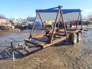 18ft T/A Custom Built Reel Trailer C/w 2 5/16 Ball Hitch, (2) 64in X 70in X 64in Spool Stands And ST205/75 R15 Tires *Note: Unable To Verify VIN*