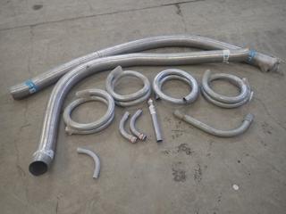 Qty Of Assorted 2in And 5in Flex Pipe C/w Nickson 18in Resonator Pipe w/ 1 7/8in Diameter And Nickson 90-Deg Elbows