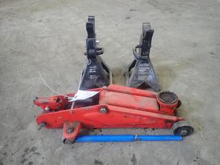 Hydraulic Floor Jack C/w (2) Pro Point 3-Ton Jack Stands
