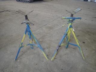 (2) Ridgid 2500lb Cap. Adjustable Pipe Stands
