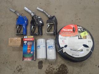 Fill-Rite 20ft 1in Transfer Hose C/w (3) Nozzles, Oil Filter, Fuel Tank Filter And Fuel Pump Rebuild Kit