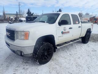 2011 GMC Sierra 2500 SLE Z71 4X4 Crew Cab Pickup C/w 6.6L Turbo Diesel, A/T And LT285/55 R20 Tires. Showing 382,070kms. VIN 1GT120C89BF124946. *Note: Tear On Seat, Dent In Driver Side Box, Plastic Broken On Back Bumper, Dent In Front Fender, Has Scratches And Chips, Windshield Damaged*