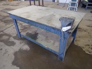 75in X 42in X 3ft Work Bench C/w Powerfist 8in Bench Vise