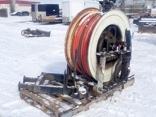 Front Hose Reel To Fit Vac Truck C/w 1in 2500PSI Hose, Chain Driven Gear Box And Stand