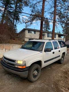 2004 Chevrolet Suburban C/w 6.0L Vortec Gas Engine, 4X2 And A/T. Showing 333,326kms. VIN 3GNGC26U34G263510 *Note: No Rear Seats*