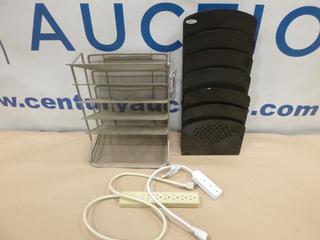 (2) File Organizers, (2) Power Bars (G-1)