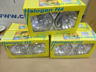 (5) Sets of Unused Halogen H4 7 In. Round Replacement Light Housing *Note: Does Not Include Bulbs* (T-2-2)