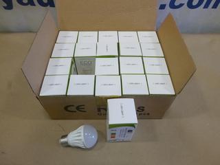 (20) Unused  CE ROHS  8 Watt LED Lights, Warm White (2700K) E26 Base, 110VAC (C-2)