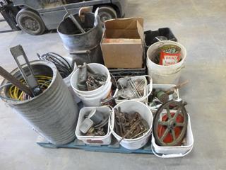 Qty of Misc. Items, Includes Extension Cords, Pulleys, Drill Bits, Booster Cables, Rope, Assorted Screws, Cable Tensioners and More (K-5-3)
