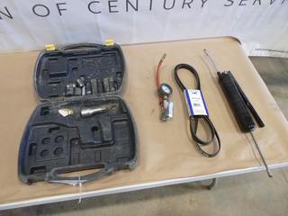 Mastercraft Case w/ Various Sockets, Grease Gun, Belts, Air Gauge (B2)