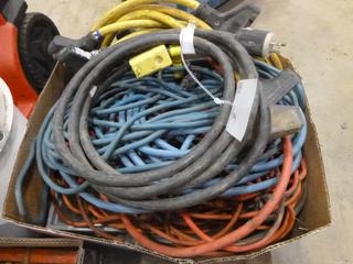 Qty of Assorted Extension Cords, Trouble Lights and 3 Way Splitters (L-2-1)