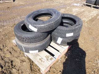 Qty of Assorted Tires Includes, (1) White Wall Tire Size 225/75R15, (1) Kelly Explorer Tire, (1) Akurate Trailer Tire, (1) Goodyear Ultra Grip Tire, (1) Kelly Charger GT Tire