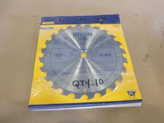 (10) Unused Irwin Saw Blades, 10 In. 24T, Model 15070 (E-1)