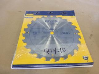 (10) Unused Irwin Saw Blades, 10 In. 24T, Model 15070 (E-1)