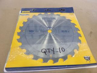 (10) Unused Irwin Saw Blades, 10 In. 24T, Model 15070 (E-1)