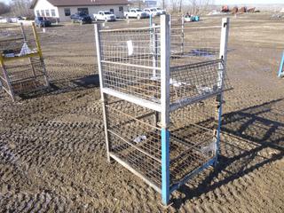 (2) Stackable Metal Crates, 40 In. x 34 In. x 33 In.