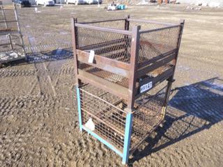 (2) Stackable Metal Crates, 40 In. x 34 In. x 32 In.