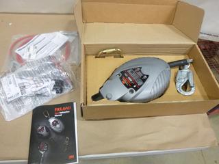 (1) Unused 3M Reload Cable SRL, Retractable 30 Ft. Cable Fall Arrest Lifeline, Part REC-30,  (1) Unused D-Ring Extension w/ Snap, and (1) Unused 6 Ft. Anchor Conn. Sling Cable (F2)