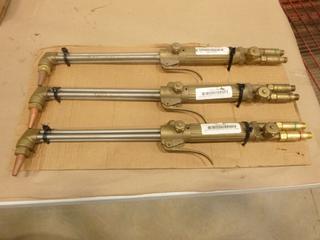 (3) Air Liquide Blue Shield Diablo Heavy Duty Cutting Torches w/ Tips and Flashback Arrestors, Model BLU-DIA499B (D2)