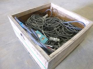 Crate of Assorted Heavy Gauge Electrical Cables (OS)