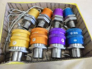 Set of (8) Fast Fill Systems Matrix Cross-Contamination Fuel Couplers, Models N320. N330, N350, N380, R320, R330, R350, R380, Colour Coded, Billet Anodized Aluminum (F1)