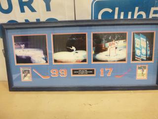 Professionally Framed Wayne Gretzky and Jari Kurri Prints, Includes Wayne Gretzky and Jari Kurri Hockey Cards, *Note: Information as Per Consignor, No COA Available* (Upstairs)