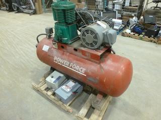 Power Force 6875E80D/E Air Compressor, 10 HP, 230/460V, 3 Phase, 3490 RPM, SN CV85116-0115 (OS)