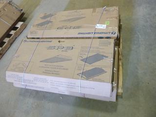 (6) Unused Lithonia Lighting SP* 2 FT. x 4 Ft. Light Fixtures, T-Bar Drop In, 120V (T-5-3)
