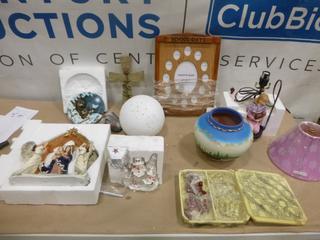 Qty of Misc. Item Including Lamp Cross, Wolf's, Lighted Globe and More *Note: Smoke Damage* (SC)
